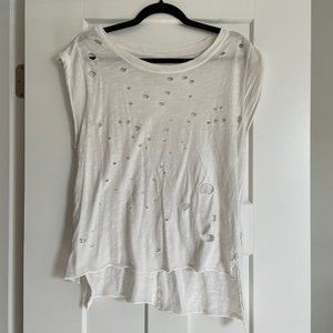 FREE PEOPLE Ripped High Low T Shirt